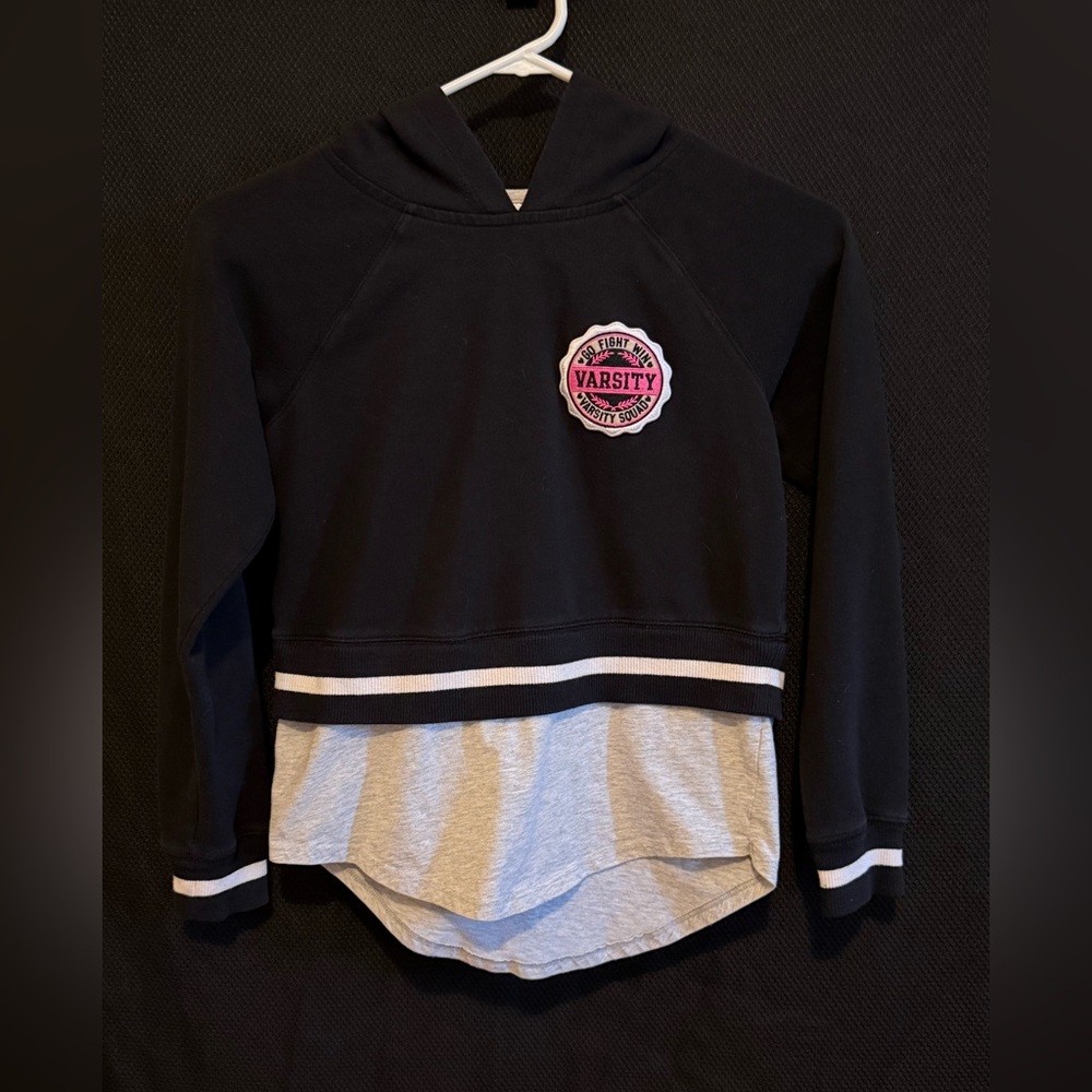 Danskin Now Black and Gray Long Sleeve Hoodie